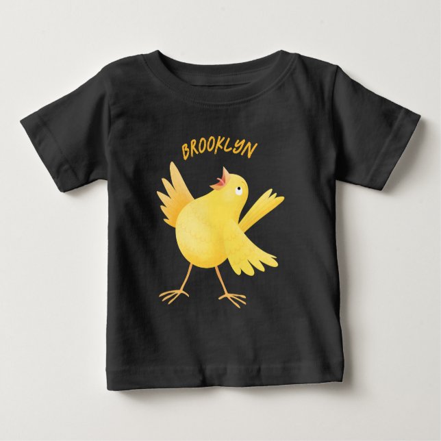 Niedlicher Kanarienvogel-Cartoon Baby T-shirt (Vorderseite)