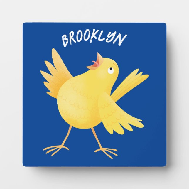 Niedlicher Kanarienvogel-Cartoon Fotoplatte (Vorderseite)