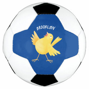 Niedlicher Kanarienvogel-Cartoon Fußball