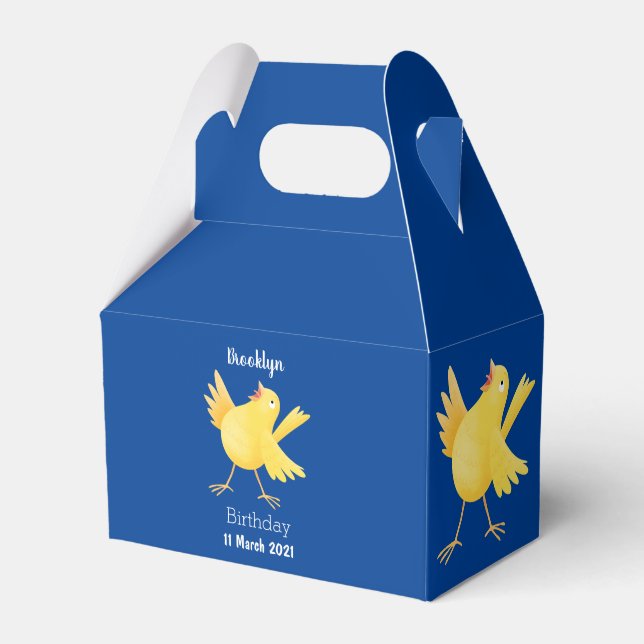 Niedlicher Kanarienvogel-Cartoon Geschenkschachtel (Vorderseite)