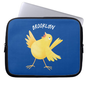 Niedlicher Kanarienvogel-Cartoon Laptopschutzhülle