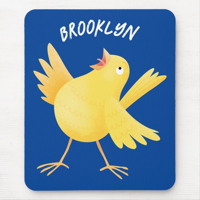 Niedlicher Kanarienvogel-Cartoon Mousepad (Vorne)