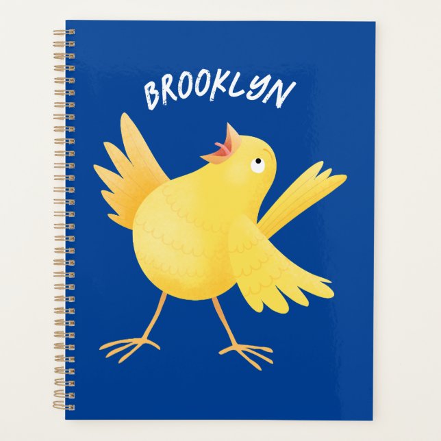 Niedlicher Kanarienvogel-Cartoon Planer (Vorderseite)