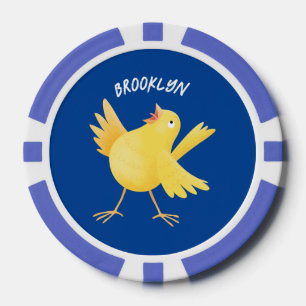 Niedlicher Kanarienvogel-Cartoon Pokerchips