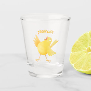 Niedlicher Kanarienvogel-Cartoon Schnapsglas