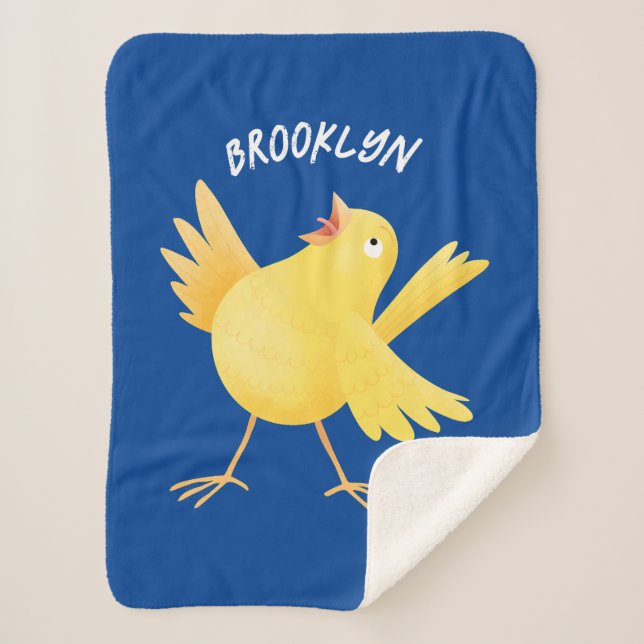 Niedlicher Kanarienvogel-Cartoon Sherpadecke (Vorderseite)