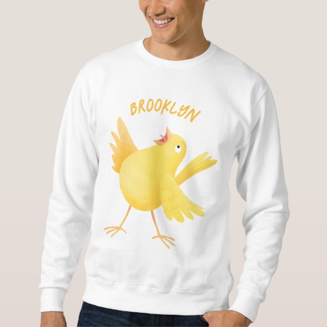 Niedlicher Kanarienvogel-Cartoon Sweatshirt (Vorderseite)
