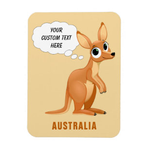 Niedlicher Kangaroo-benutzerdefinierte Textmagnet Magnet
