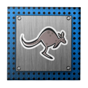 Niedlicher Känguru; Metall-Blick Fliese