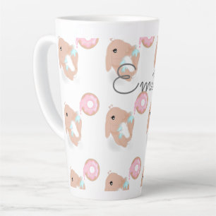 Niedlicher Kaninchen Cartoon Bunny Donut Pattern K Milchtasse