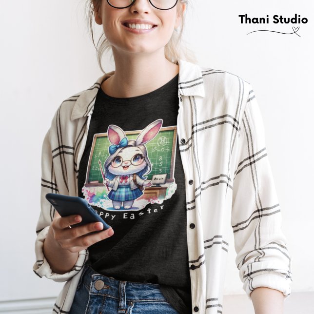 Niedlicher Kaninchenlehrer Hoppy Ostern & Individu T-Shirt (Von Creator hochgeladen)