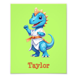 Niedlicher Karate-Dinosaurier Fotodruck