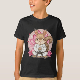 Niedlicher Karate Eichhörnchen Lotusblume Kung Fu T-Shirt