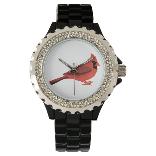 niedlicher Kardinal Armbanduhr (Vorderseite)