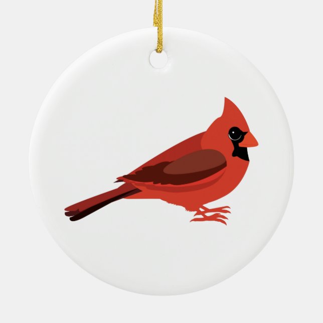 niedlicher Kardinal Keramikornament (Hinten)