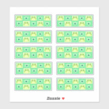 Niedlicher karierter Frosch mit Herz und Glitzern