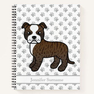 Niedlicher Karikaturenhund mit weißem Stift Notizbuch