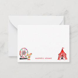 Niedlicher Karneval Zirkus Clowns anzeigen Kinders Mitteilungskarte