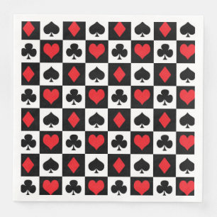 Niedlicher Kartenspiel Anzug Casino Party Serviette