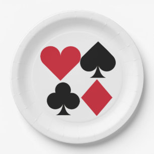 Niedlicher Kartenspieler Anzug Glücksspiel Party Pappteller