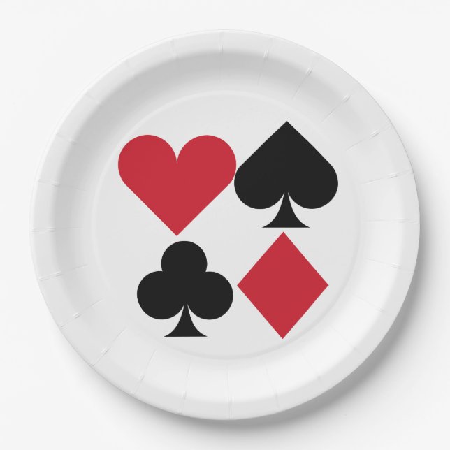 Niedlicher Kartenspieler Anzug Glücksspiel Party Pappteller (Vorderseite)