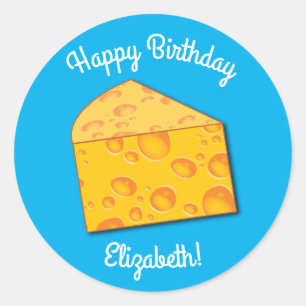 Niedlicher Käse Wedge Kids 1. Geburtstag Party Runder Aufkleber