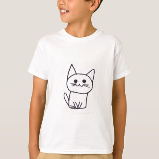 Niedlicher Kater-Cartoon-T - Shirt
