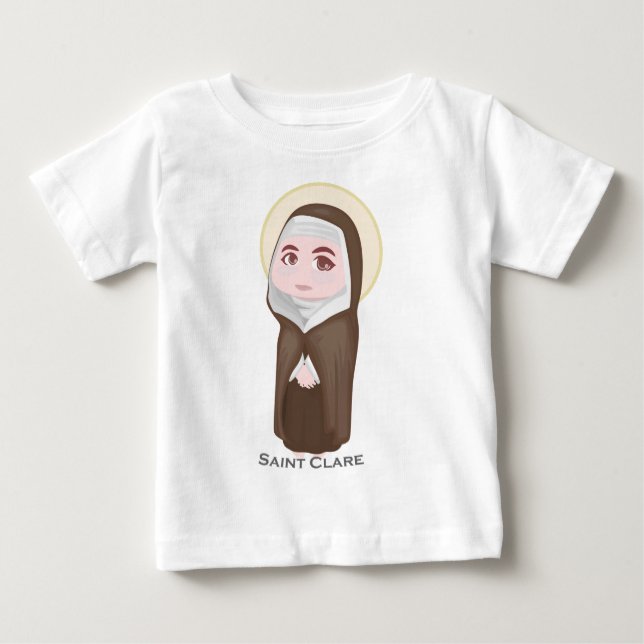 Niedlicher Katholischer Heilig-Clares Baby T-shirt (Vorderseite)