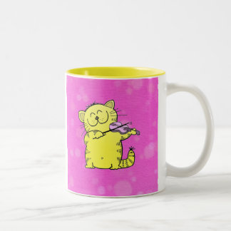 Niedlicher KätzchenViolinist Zweifarbige Tasse