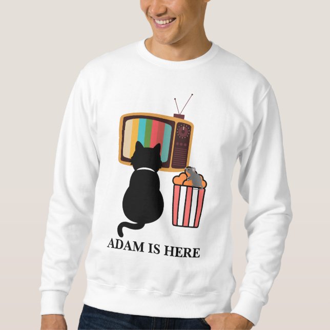 NIEDLICHER KATZE-SPORT-ANTRAG PERSONALISIERTER NAM SWEATSHIRT (Vorderseite)