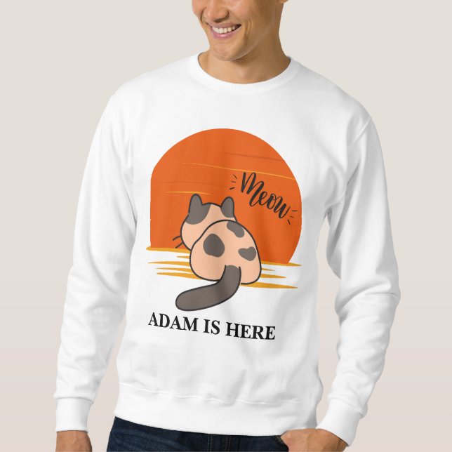 NIEDLICHER KATZE-SPORT-ANTRAG PERSONALISIERTER NAM SWEATSHIRT (Vorderseite)