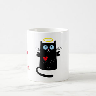 Niedlicher Katzen-Engel mit Herz-personalisiertem Tasse