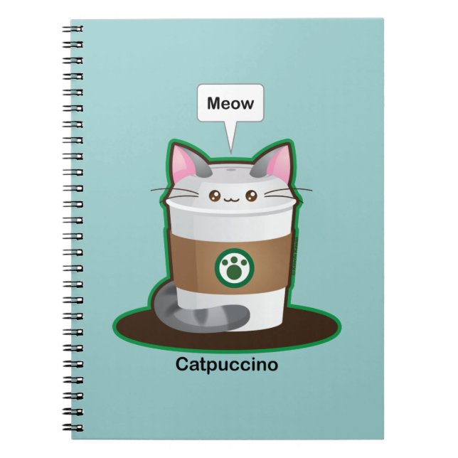 Niedlicher Katzen-Kaffee Notizblock (Vorderseite)