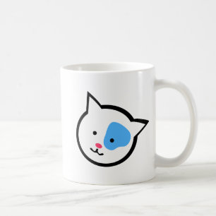 Niedlicher Katzen-Kopf (blau) Tasse
