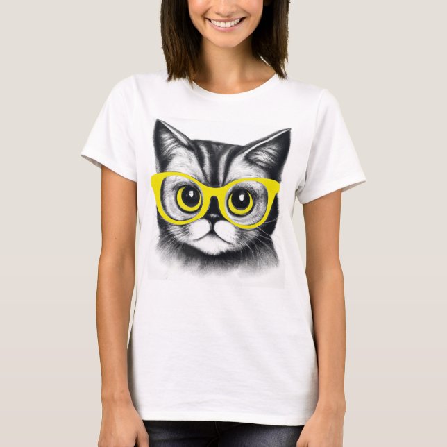 niedlicher Katzendesign-T - Shirt | NIEDLICHE TIER (Vorderseite)
