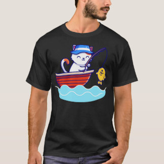 Niedlicher Katzenfang im Meer T-Shirt