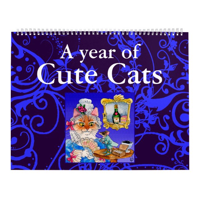 Niedlicher Katzenillustrationskalender Kalender (Titelbild)