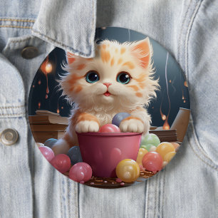 Niedlicher Katzenknopf Button