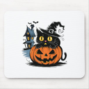 Niedlicher Katzenkürbis zu Halloween und Thanksgiv Mousepad