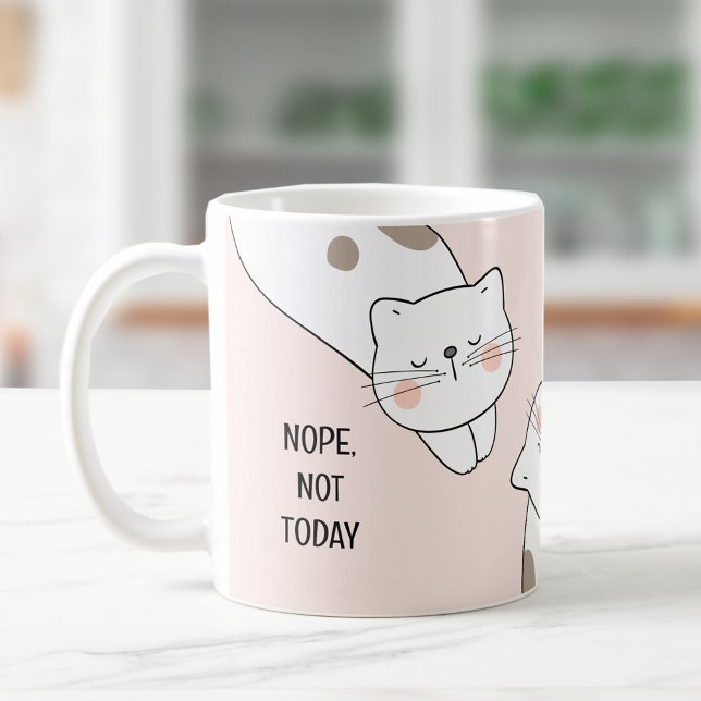 Niedlicher Katzenname Rosa Katzenüberlaufsverbindu Kaffeetasse (Cute Lazy Cat Cat Lover Name Pink Mug)