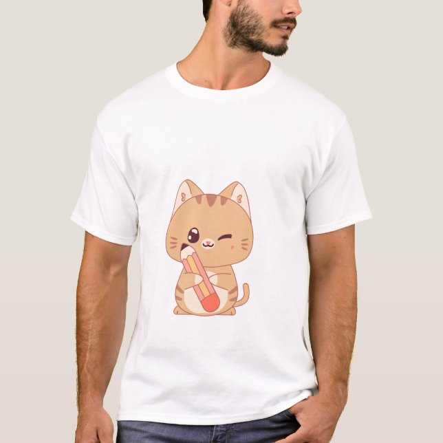 niedlicher Katzenschüler | Katzenliebhaber T-Shirt (Vorderseite)