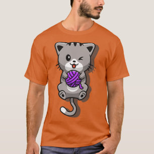 Niedlicher Katzenspielautomat Cartoon T-Shirt