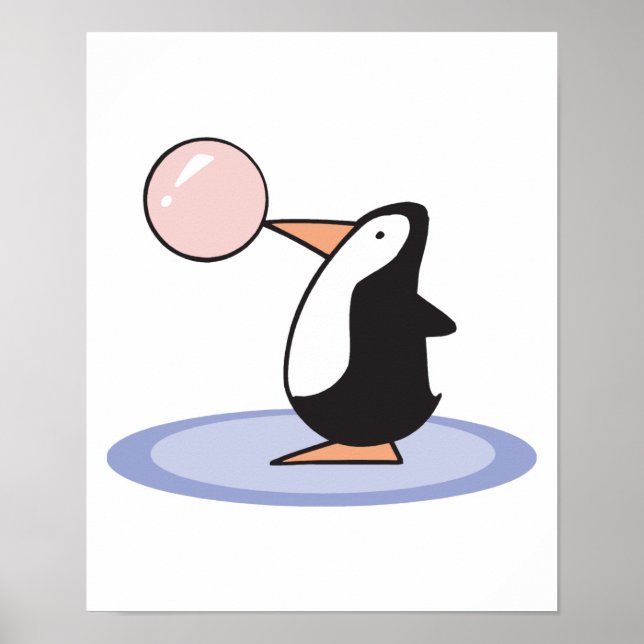 niedlicher Kaugummi-Pinguin Poster (Vorne)