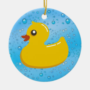 Niedlicher Kautschuk Ducky/Blue Blasen Keramik Ornament