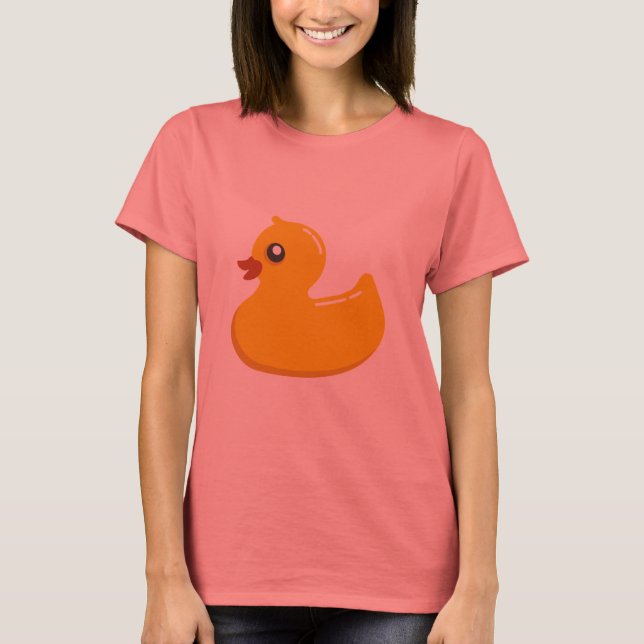 Niedlicher Kautschuk Ducky/Blue Blasen T-Shirt (Vorderseite)