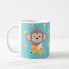 Niedlicher Kawaii Affe mit der Bananen-Tasse Kaffeetasse