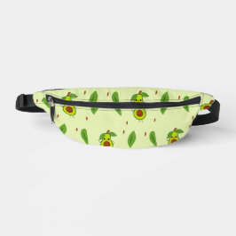 Niedlicher Kawaii-Avocado auf grüner Fläche Bauchtasche