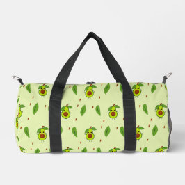 Niedlicher Kawaii-Avocado auf grüner Fläche Duffle Bag