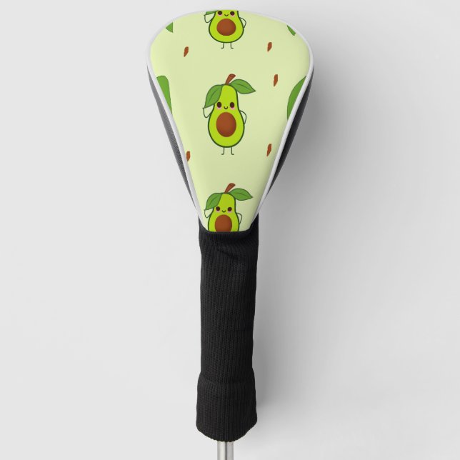 Niedlicher Kawaii-Avocado Golf Headcover (Vorderseite)