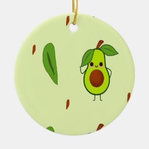 Niedlicher Kawaii-Avocado Keramik Ornament